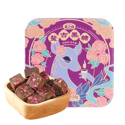 燕之坊 熬古黑糖铁盒装 （玫瑰味） 630g