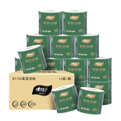 BT100商用（柔厚亲肤）四层100克16粒装卷筒卫生纸 718022