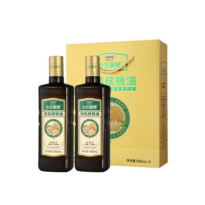 贝蒂斯小贝厨房有机核桃油500ml*2礼盒装