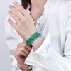 珩钻新中式国潮翠绿玛瑙（三圈）手串6mm M35