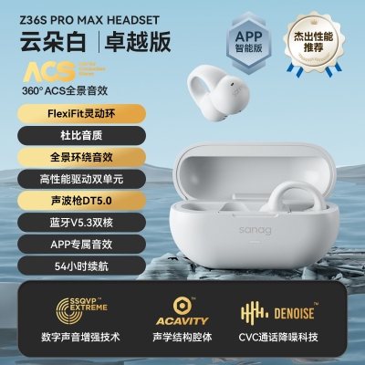 sanag塞那Z36SProMax耳夹式蓝牙耳机 无线降噪TWS5.3运动黑科技爆款耳机