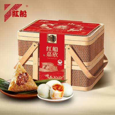 红船红船嘉欣粽子礼盒1640g 9只粽子+咸鸭蛋6枚+酱鸭1只