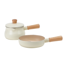 德世朗 清逸抗菌不粘锅两件套 DFS-TZ839 小麦色 2件套 奶锅-14cm  煎锅-18cm