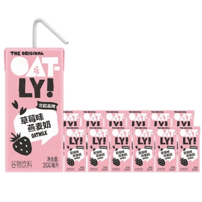 OATLY 草莓风味燕麦奶200ML*24