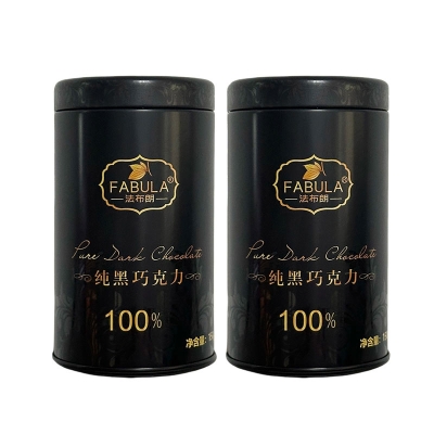 法布朗Fabula纯黑巧克力100% 极苦150g*2罐装