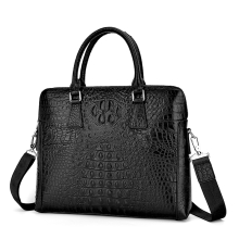 PLOVER香港啄木鸟鳄鱼纹头层牛皮公文包 GDGWB030-5A