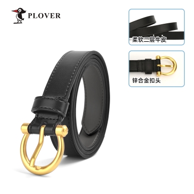 PLOVER香港啄木鸟女士真皮黑色腰带皮带GD00012-ZA-B2/红色腰带皮带GD00012-ZH-B2
