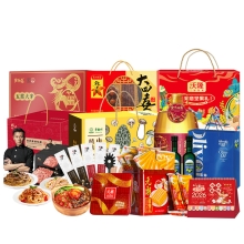 乔府大院/胡姬花/欧丽薇兰/半亩川/锋味派/沃隆/元朗/广州酒家-粮油山珍意面午餐肉坚果蛋卷腊味瑞福伊品组合