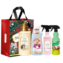南堡洗衣液（去宠物毛专用）1kg+南堡除菌灭螨香氛喷雾500g（薰衣草）+速牌先生洁厕剂750g+南堡锅底黑垢清洁剂500g+礼品袋