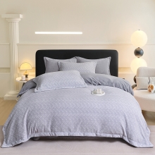 罗曼罗兰水晶绒四件套 雾蓝星点 TJ003