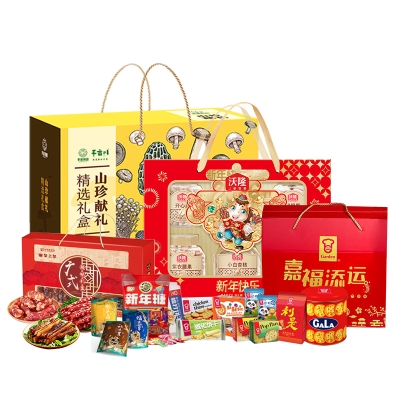 沃隆/嘉顿/皇上皇/徐福记/半亩川-坚果干货腊味糖果饼干心意福慧组合