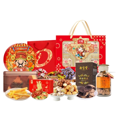 新宝堂/沃隆/美心/德芙/嘉顿-坚果巧克力蛋卷茶心意福堂组合