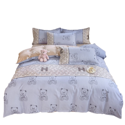 罗曼罗兰加厚磨毛印花四件套  嘟嘟熊