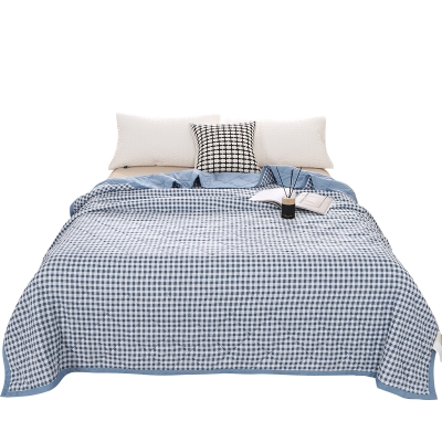 罗曼罗兰良品超声波夏被-蓝小格