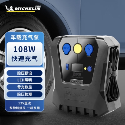 米其林大功率充气泵预设胎压（方形款）12266