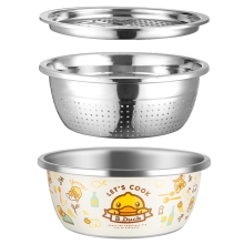 炊大皇B.Duck小黄鸭不锈钢盆筛刨三件套TP03XHY